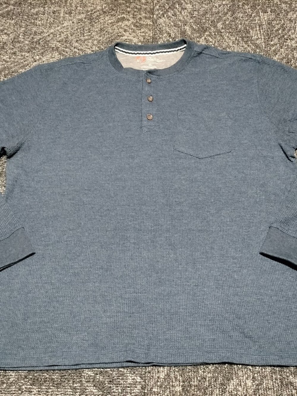 The American Outdoorsman Mens Navy Waffle Knit Thermal Long Sleeve Shirt XL NWOT
